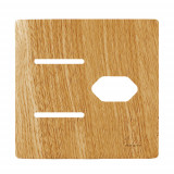 Placa p/ 2 Interruptores + Tomada4x4 - Novara Avelã 